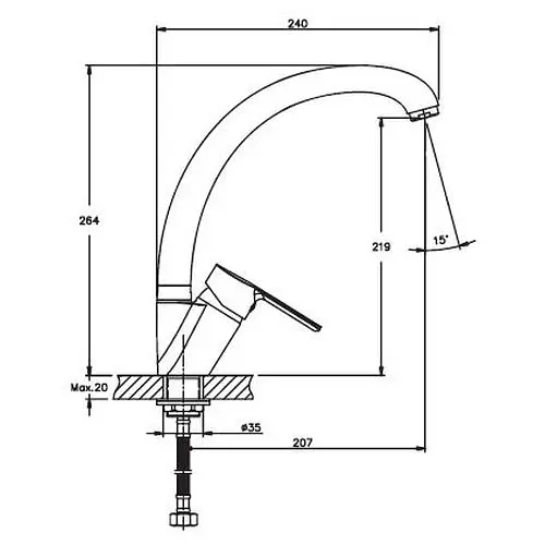 Змішувач для кухні Haiba MARCO 777 (HB0861) - фото 2