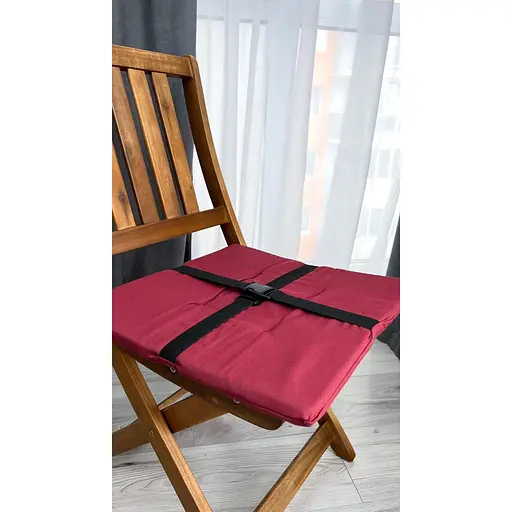 Водоотталкивающая подушка на стул Бордовый однотон (2 шт.) - фото 6