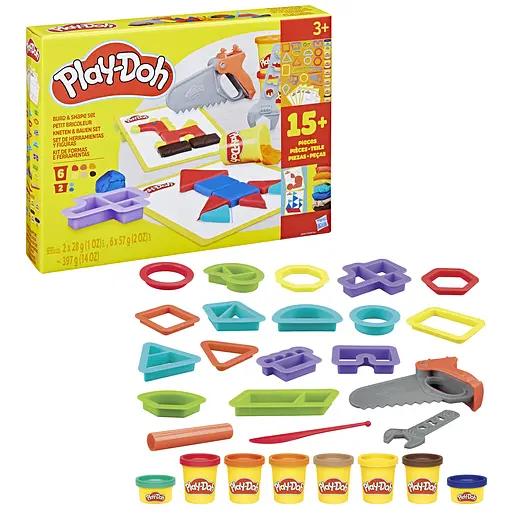 Набор для творчества Hasbro Play-Doh Set Build and Shape с массой для лепки (G0345_G0347) - фото 3
