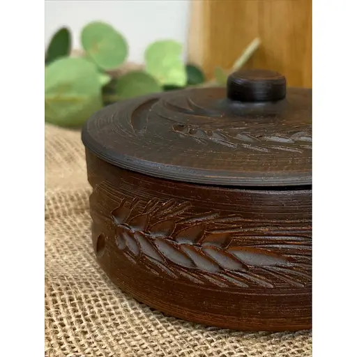 Банка для хранения 0.5 литра керамическая (глиняная) Колосок - фото 5