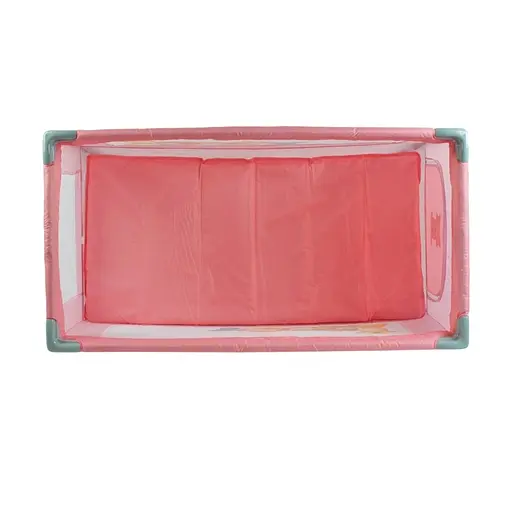 Манеж Toti T-04011 с системой быстрой сборки москитной сеткой и колесами для легкого перемещения розовый - фото 3