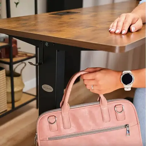 Компьютерный угловой стол Di Volio Montaro с регулируемой высотой коричневый - фото 6