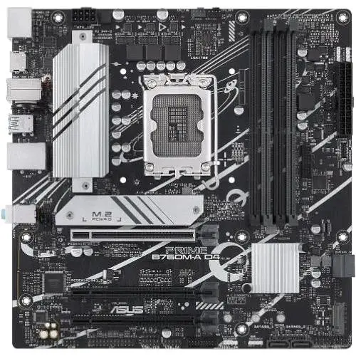 Материнская плата Asus Prime LGA1700, B760M-A D4-CSM, B760, 4xDDR4, Int.Video (CPU), 4xSATA3, 2xM.2, 3xPCI-E 16x 4.0, Realtek 7.1, Realtek 2.5Gb, 5xUSB3.2/7xUSB2.0, HDMI/DP, MicroATX