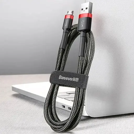 Кабель Micro USB Baseus cafule 2 метра усиленный (CAMKLF-C91) черный, красный - фото 1
