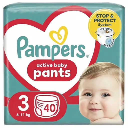 Подгузники-трусики Pampers Active Baby Pants Размер 3 (6-11 кг) 40 шт. - фото 1