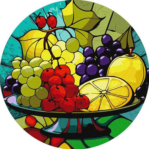 Картина за номерами "Фруктове асорті" ©art_selena_ua KHO-R1011 діаметр 29 см Ideyka