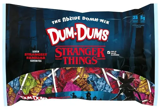 Льодяники Dum-Dums Halloween Stranger Things Upside Down Mixed Lollipops 44 шт 289 г