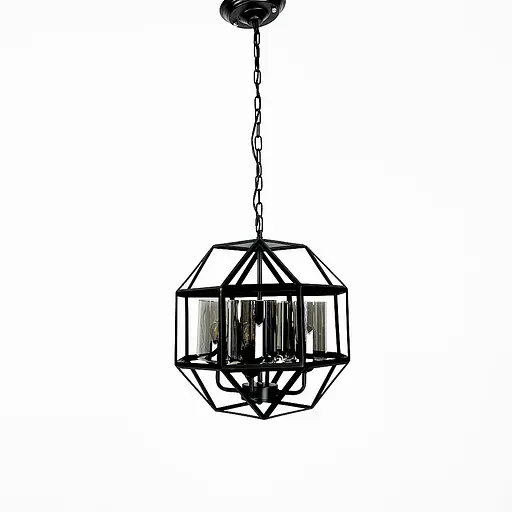 Люстра Лофт у чорному корпусі форми прямий багатогранник Line.F Колір плафона Графітовий - фото 8