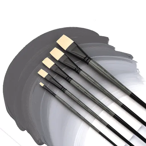 Пензель синтетика плоска TERRA 1608F №0 довга ручка Rosa - фото 3