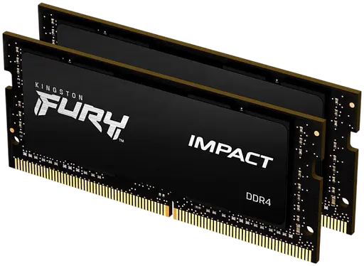 Оперативная память Kingston Fury 64GB (2x32GB) SODIMM DDR4 3200MHz Impact Black (KF432S20IBK2/64)
