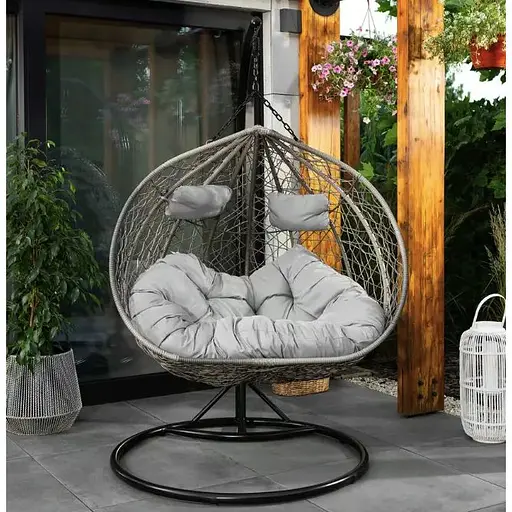 Подвесное кресло-кокон Di Volio Foggio двухместное серый - фото 6