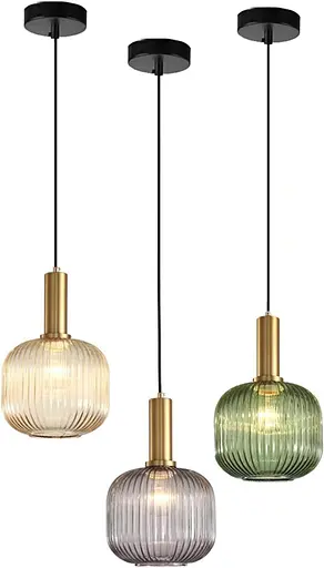 Підвісний світильник HJXDtech з абажуром з янтар - фото 2