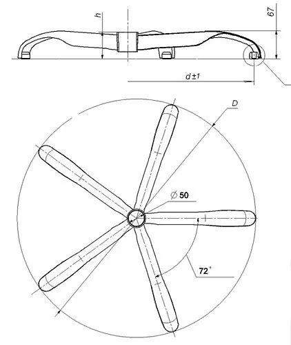 Хрестовина для крісла залізна діаметр 640 під ролик 11 мм - фото 3