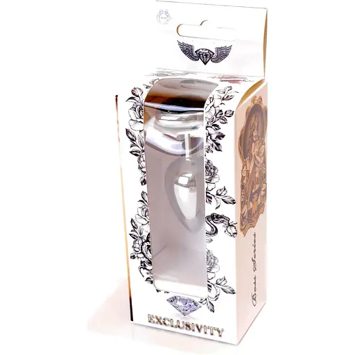 Анальна пробка Boss Of Toys Boss Series - Jewellery Silver Heart Plug Black S, BS6400047, Срібний / Чорний - фото 7