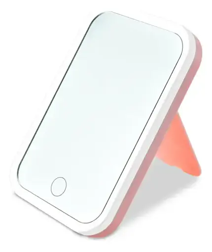 Дзеркало для макіяжу Salon Professional з LED підсвічуванням Настільне Сенсорна вбудована кнопка 3 рівня яскравості рожеве - фото 1