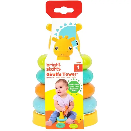Игрушка-пирамидка Bright Starts Giraffe Tower развивающая (17467) - фото 2