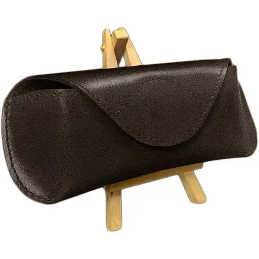 Кожаный чехол для очков BlankNote Краст с клапаном на магните Темно-коричневый  - фото 1