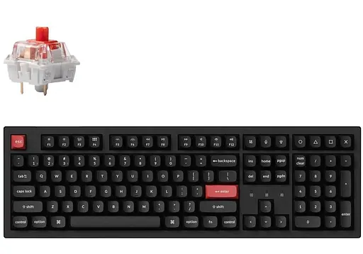 Клавиатура Keychron K10 PRO Full Size K pro Red EN/UKR RGB Black (K10P-B1-UA) - фото 1