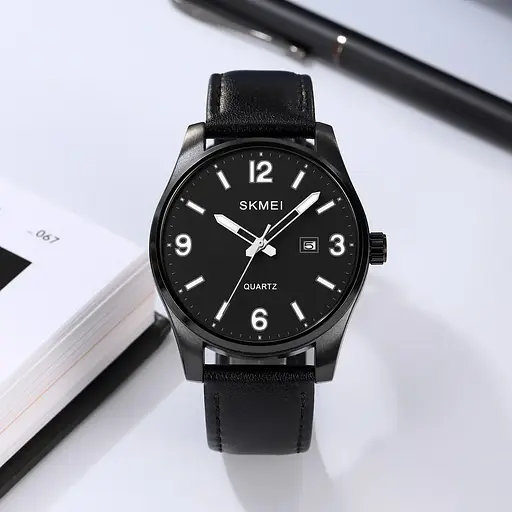 Часы мужские классические наручные Skmei 2067 (Черные) - фото 4