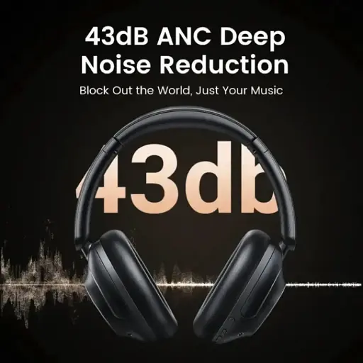 Навушники Ugreen HP202 HiTune Max5 Hybrid Active Noise-Cancelling Headphones Black (UGR-25255) - фото 4