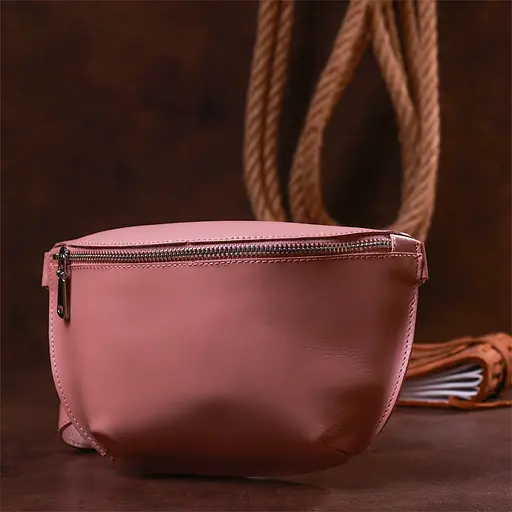 Шкіряна жіноча сумка бананка Shvigel 22х13.5х6 см sum0020202 - фото 7