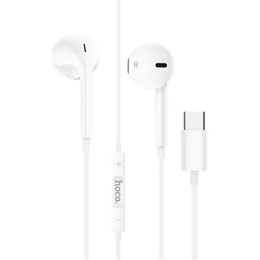 Наушники Hoco M101 Crystal joy Type-C wire-controlled digital earphones with microphone белый - фото 1