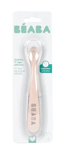 Ложка Beaba силіконова 4+ пастельно-рожева (913619) - фото 3