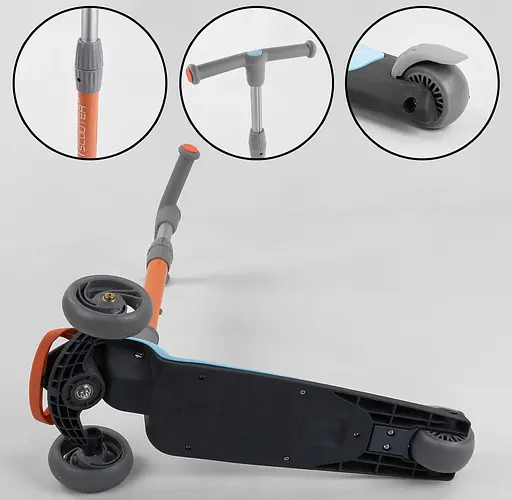 Самокат Best Scooter 62х17х31 см блакитний 000231462 - фото 3