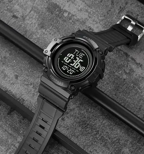 Часы мужские спортивные Skmei 2233 compass с компасом (Черный) - фото 4