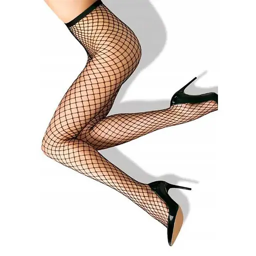 Колготки ефектні в середню чорну сітку One size (K000533)