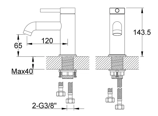 Змішувач для умивальника Kohlman Axel хром низький QB100A Хром - фото 2