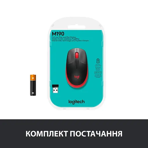 Беспроводная мышь Logitech M190 Wireless Red (910-005908) - фото 7