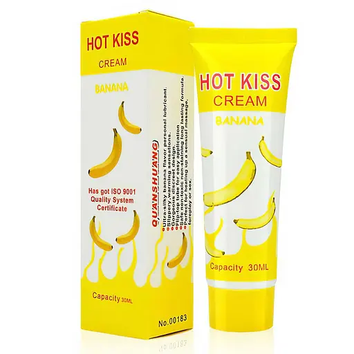 Гель-лубрикант зволожуючий Hot Kiss на водній основі зі смаком банану 30 мл