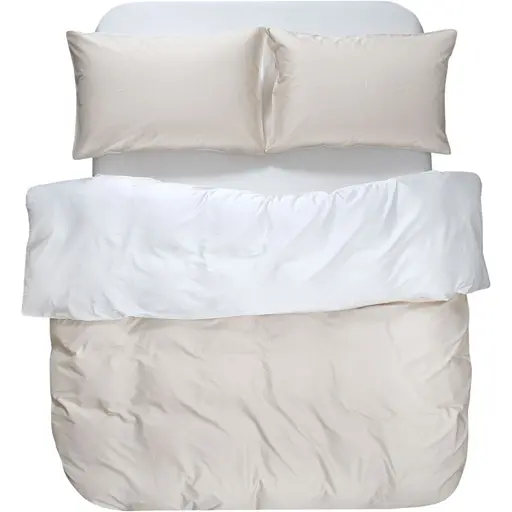 Постільна білизна Lotus Home Florida євро сатин premium 300ТС бежева (svt-2000022351294) - фото 1