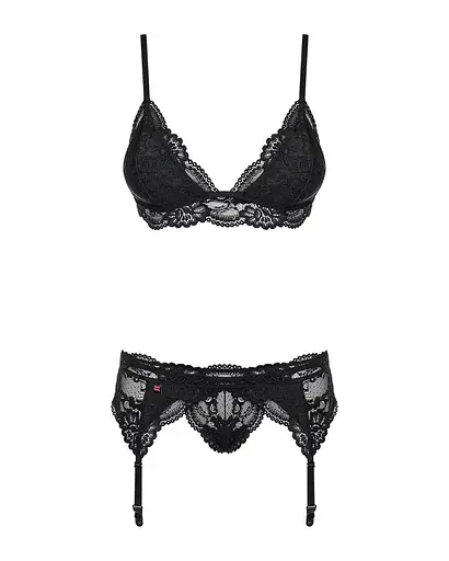 Кружевной комплект белья с подвязками 810-Obsessive SEG-1 S/M - фото 5