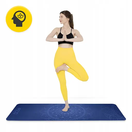 Коврик (мат) спортивный 4FIZJO замша 183 x 61 x 0.15 см для йоги и фитнеса Blue (P-5905973405713) - фото 8