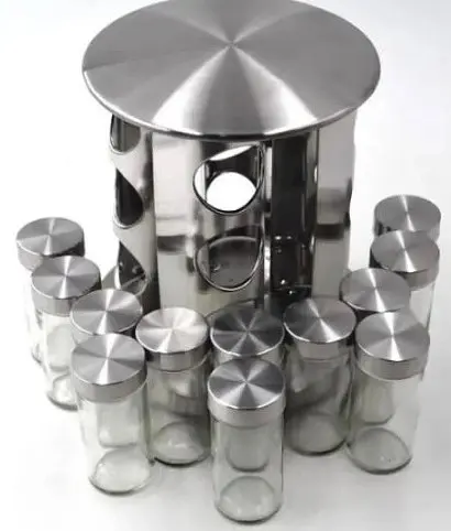 Органайзер набор для специй Bohmann BH-7860 12 баночек на вращающейся подставке - фото 4