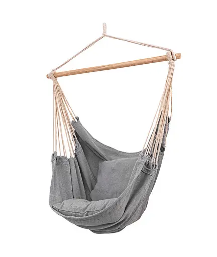 Підвісне крісло гамак бразильський стілець Heckermann + 2 подушки Gray - фото 2