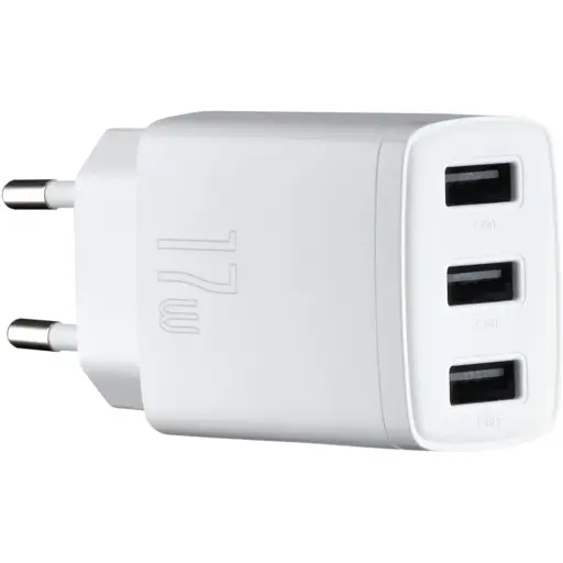 Мережевий зарядний пристрій Baseus Compact Charger 3U 17W EU Білий - фото 1
