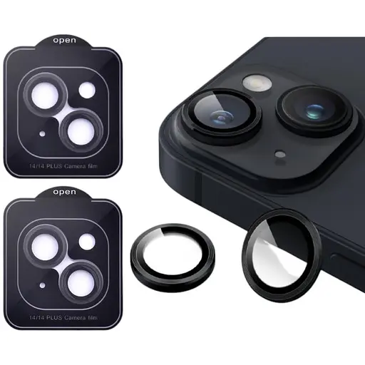 Захисне скло на камеру DK для Apple iPhone 14 Plus Lens Metal Ring Eagle Eye 015735 black 2 шт.