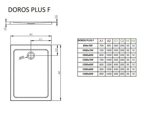 Душовий піддон Radaway Doros Plus F 100x70 SDRFP1070-01 - фото 2