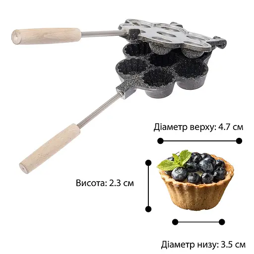 Форма для випічки кошиків, кексів і тарталеток з антипригарним гранітним покриттям, Ласунка Чорний 86262 - фото 4