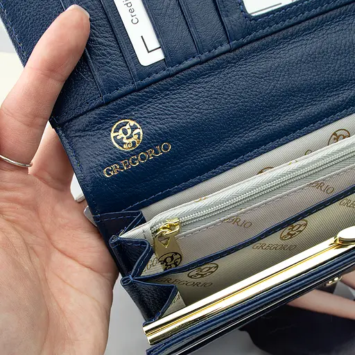 Гаманець жіночий шкіряний Gregorio GS-100 класичний синій - фото 6