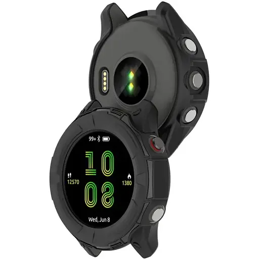 Чехол-бампер DK Силикон Outlines для Garmin Forerunner 255 / 255 Music (016390) (black) - фото 2