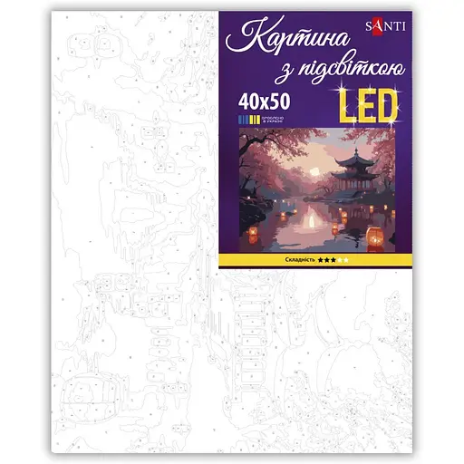 Картина по номерам Santi Таинственная Япония 40х50 см LED подсветка (956643) - фото 3