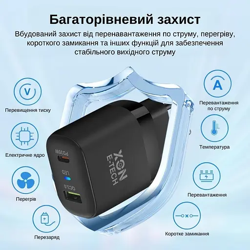 Зарядное устройство XON PowerCharge 35W (PD35) USB Type-C (PCWB035035A1С1B 6112) Черный - фото 4