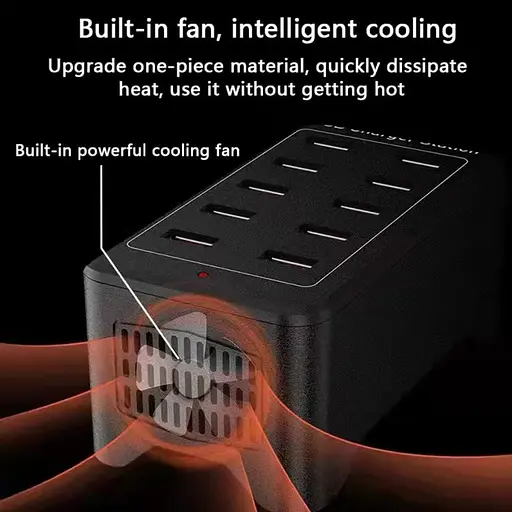 Зарядна станція ILEPO багатопортова на 10 USB портів 50 Вт / мережевий мультизарядний пристрій (19011) - фото 6