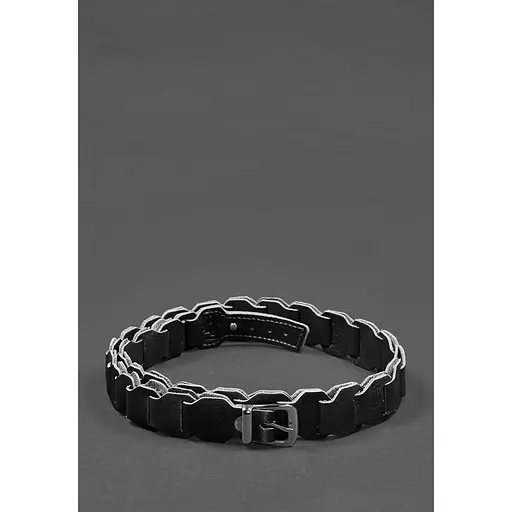 Женский кожаный бохо-ремень BlankNot черный краст - фото 4