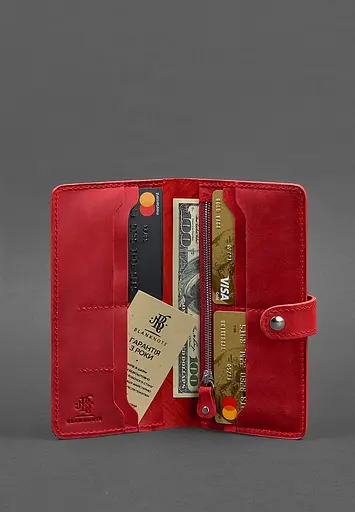 Кожаное женское коралловое портмоне 7.0 Инди. - фото 4