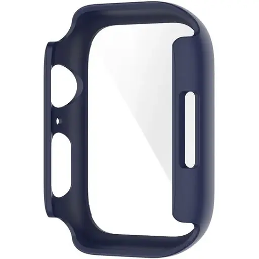Чохол накладка DK Пластик Soft-Touch Glass Full Cover для Apple Watch 45mm (dark blue) - фото 2